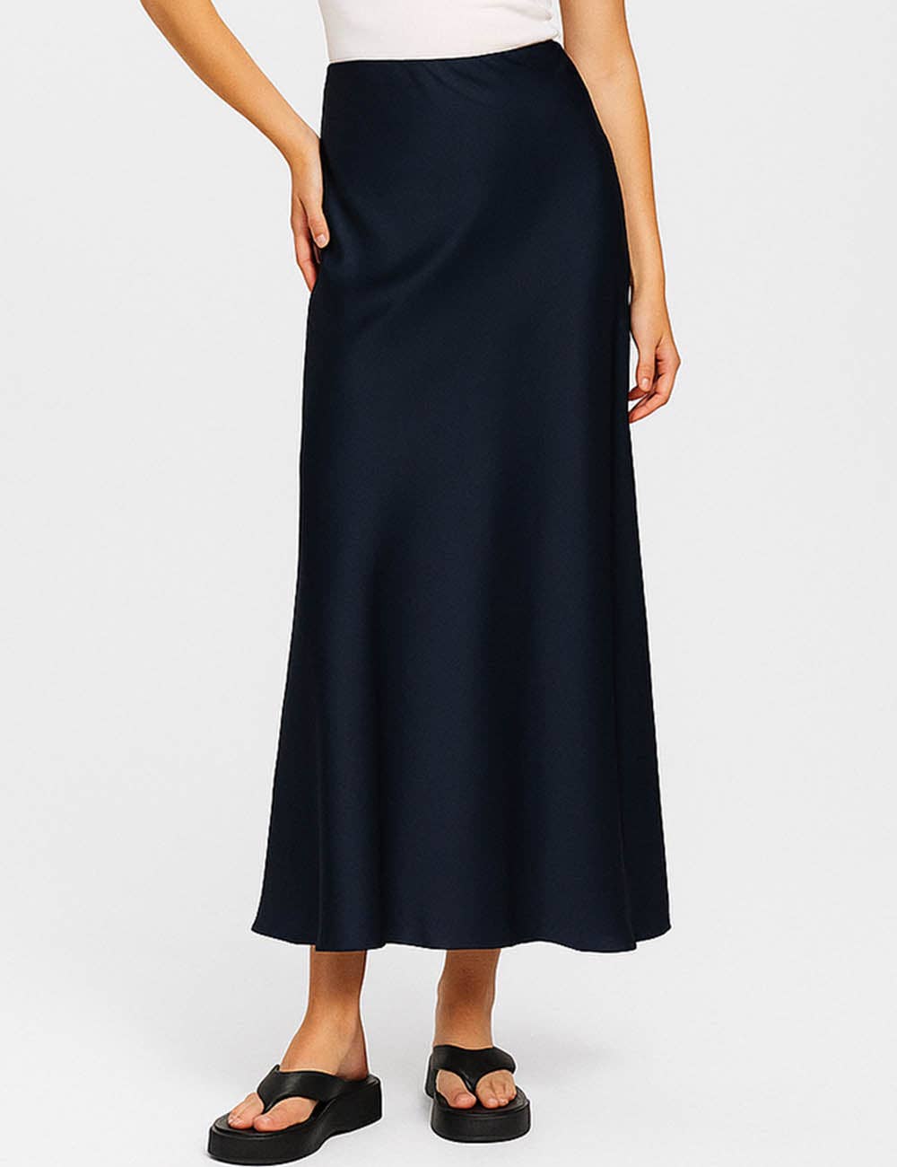 Satin Midi Skirt